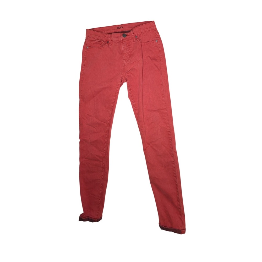 BDG Twig Mid Rise Ankle Skinny Red Jeans Womens Size 28W 29L Urban Outfitters